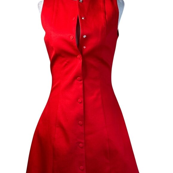 Mirror Palais Le Robe in Rouge Red Small New Womens Mini - Picture 7 of 16